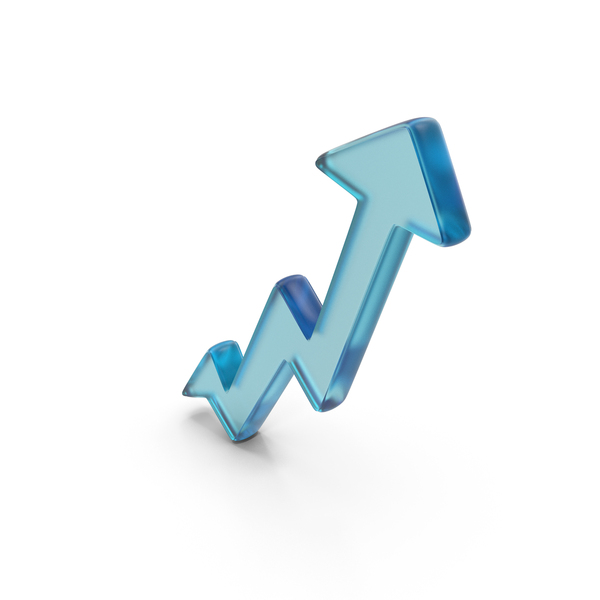 Symbols: Glass Trend Upward Arrow Symbol PNG & PSD Images