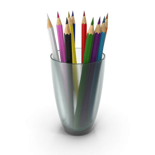 Pencil: Glass With Colored Pencils PNG & PSD Images