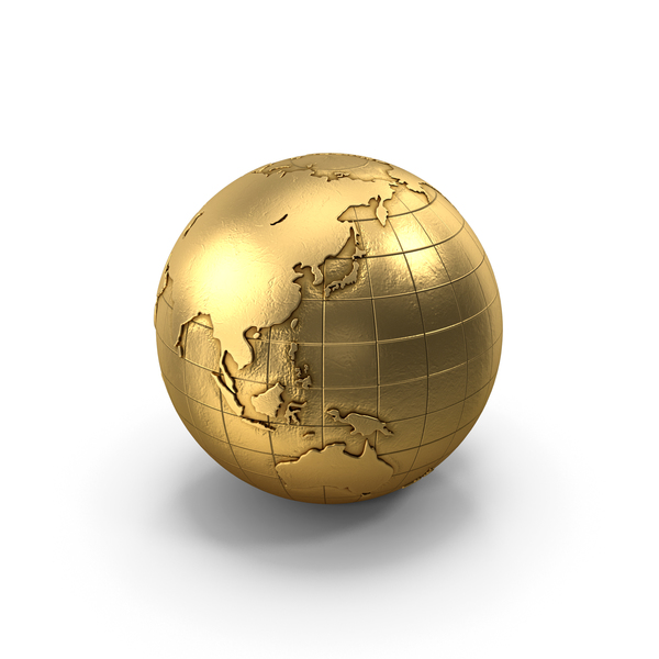Golden World Globe Gold Background