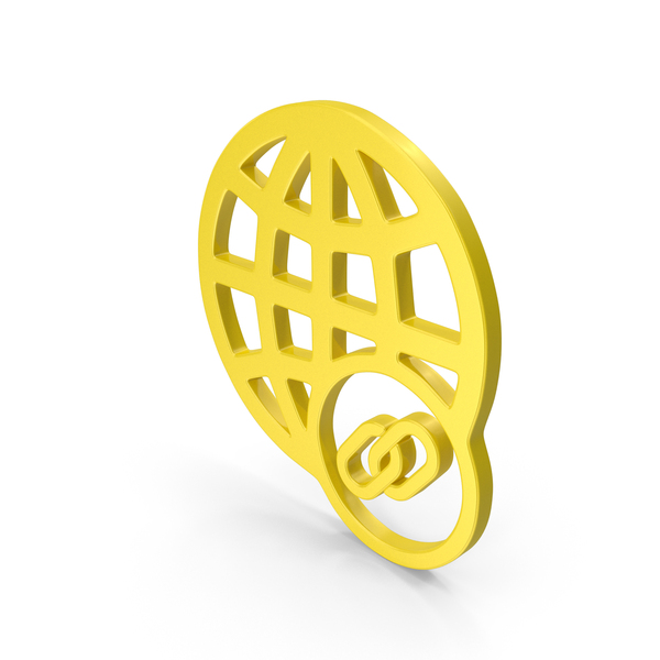 Globe Hyperlink Symbol Yellow PNG & PSD Images