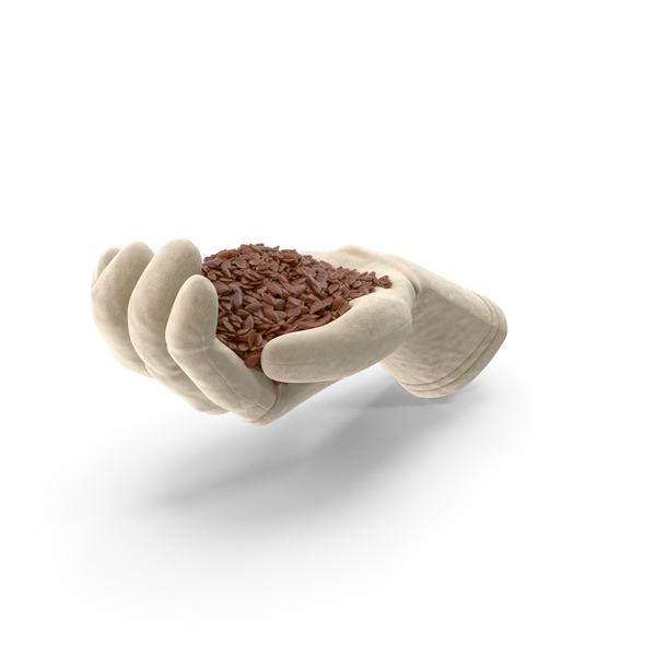 Seed Pod: Glove Handful with Flax Seeds PNG & PSD Images