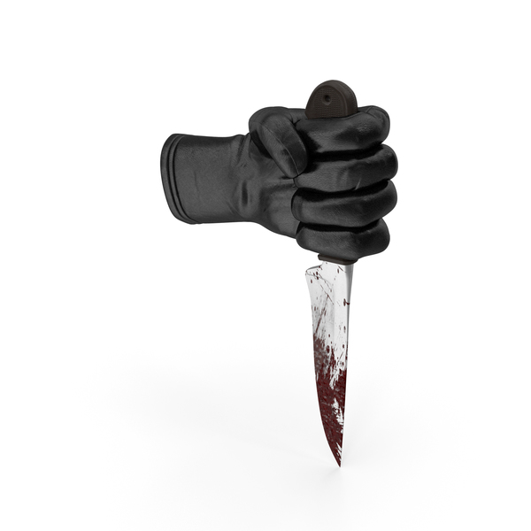 Leather Gloves: Glove Holding a Bloody Knife PNG & PSD Images
