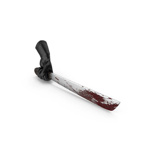 Leather Gloves: Glove Holding a Bloody Machete PNG & PSD Images