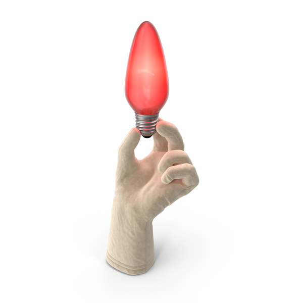 Rubber Gloves: Glove Holding a Red Lightbulb PNG & PSD Images