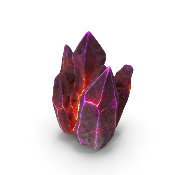Gems: Glowing Crystal Veins Lava PNG & PSD Images