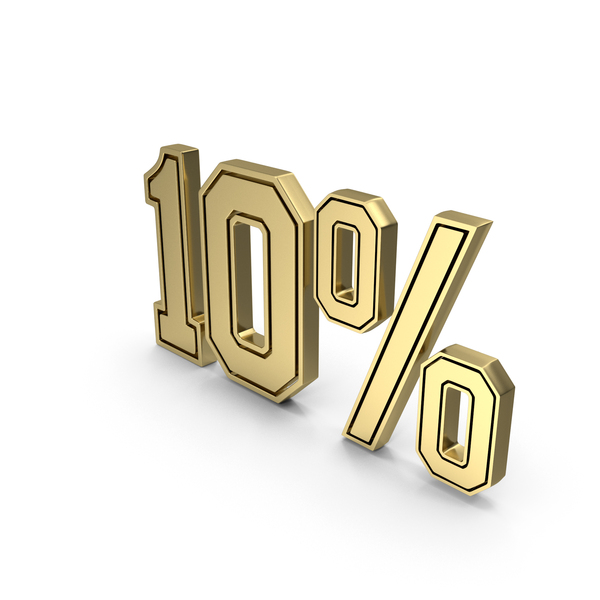 Gold 10% Symbol PNG Images & PSDs for Download | PixelSquid - S122276473