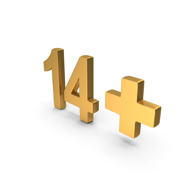 Symbols: Gold 14+ Age Restriction Symbol PNG & PSD Images