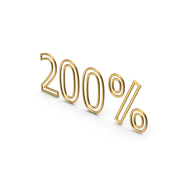 Symbols: Gold 200% Symbol PNG & PSD Images