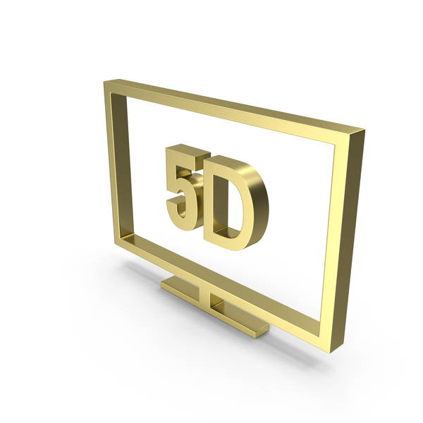 Symbols: Gold 5D Monitor Icon PNG & PSD Images