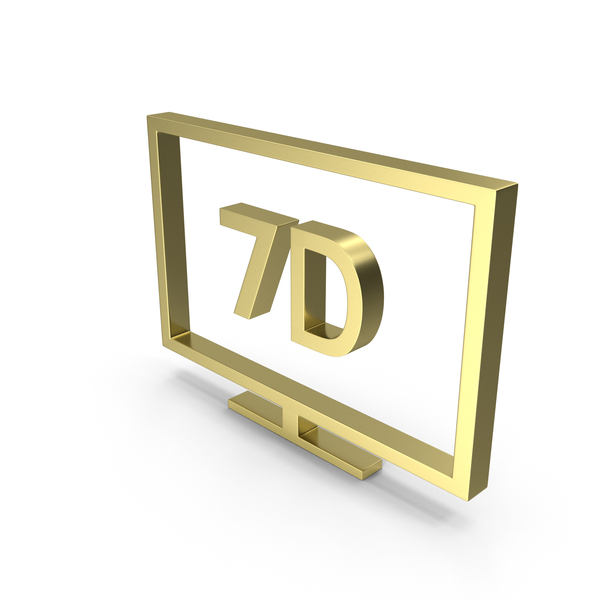 Symbols: Gold 7D Monitor Icon PNG & PSD Images
