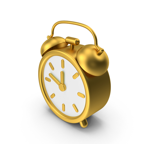 Symbol: Gold Alarm Clock Icon PNG & PSD Images