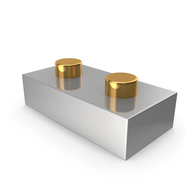 Brick: Gold And Silver 1x2 Special Thin Lego Piece PNG & PSD Images