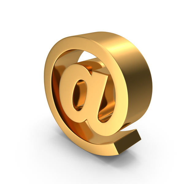 Symbols: Gold At Mail Symbol PNG & PSD Images