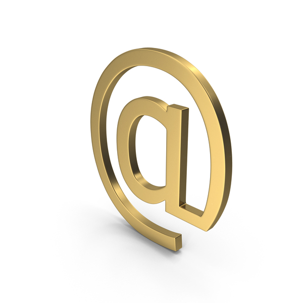 Gold At Symbol Straight PNG & PSD Images Gold At Symbol Straight PNG & PSD Images
