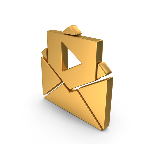 Symbols: Gold Audio Play Mail Symbol PNG & PSD Images