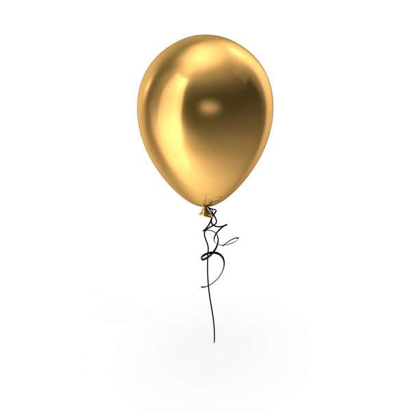 Valentine's Balloons: Gold Ballon PNG & PSD Images