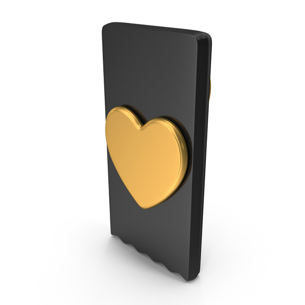 Symbols: Gold Banner Tag Heart Symbol PNG & PSD Images