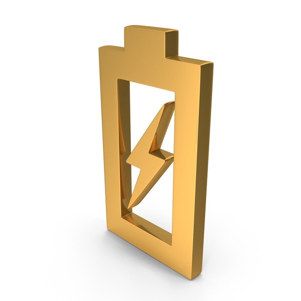 Symbols: Gold Battery Accumulator Charge Icon PNG & PSD Images