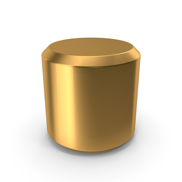 Symbols: Gold Beveled Cylindrical Shape PNG & PSD Images