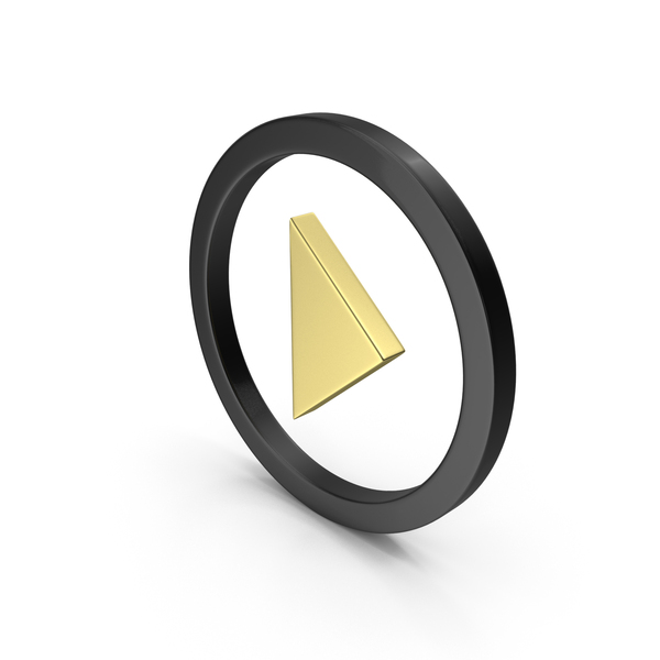 Symbols: Gold & Black Circular Play Button Symbol PNG & PSD Images