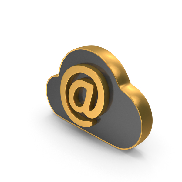 Symbols: Gold & Black Dual Side At Mail Cloud Symbol PNG & PSD Images