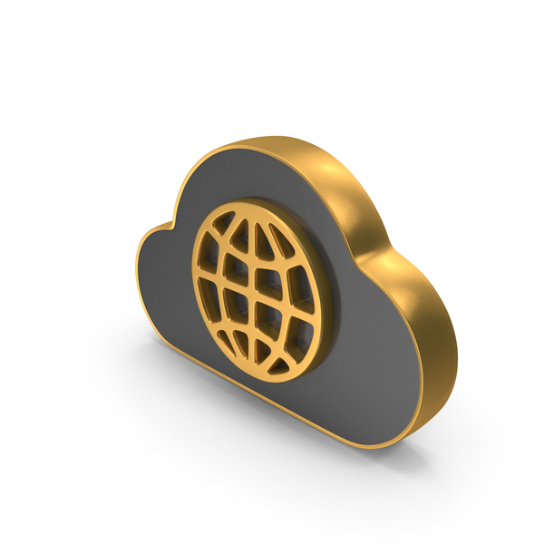 Symbols: Gold & Black Dual Side Cloud Globe Symbol PNG & PSD Images