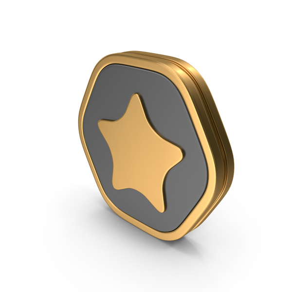 Symbols: Gold & Black Hexagonal Star Icon PNG & PSD Images