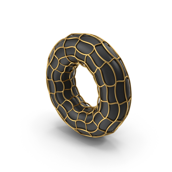 Geometric Shape: Gold Black Mesh Torus PNG & PSD Images Geometric Shape: Gold Black Mesh Torus PNG & PSD Images