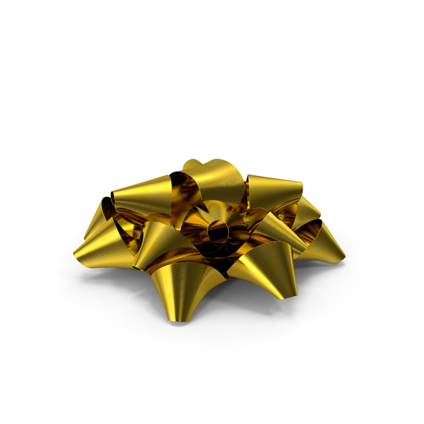 Gift: Gold Bow PNG & PSD Images
