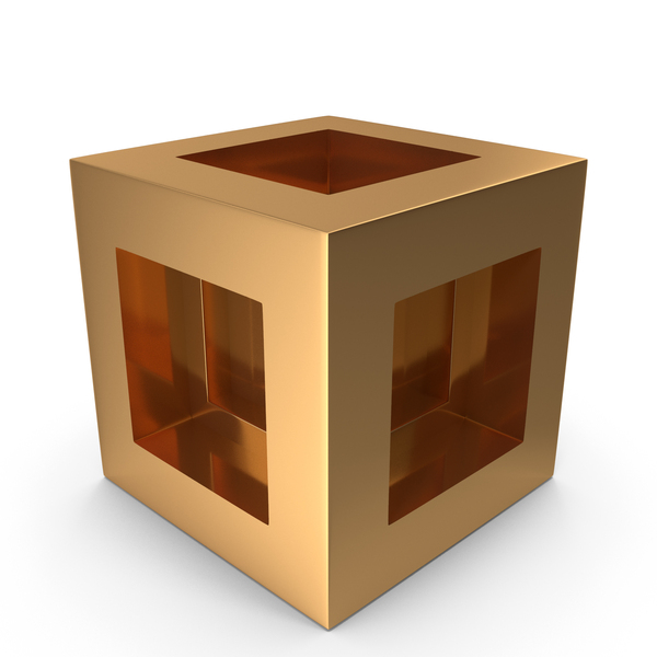 Gold Box Cut Cube Shape Primitive Shape PNG & PSD Images Gold Box Cut Cube Shape Primitive Shape PNG & PSD Images