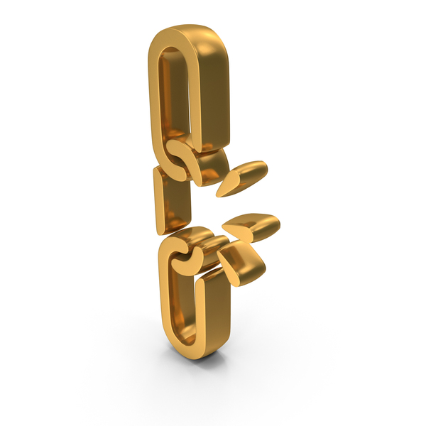 Symbols: Gold Broken Web Link Symbol PNG & PSD Images