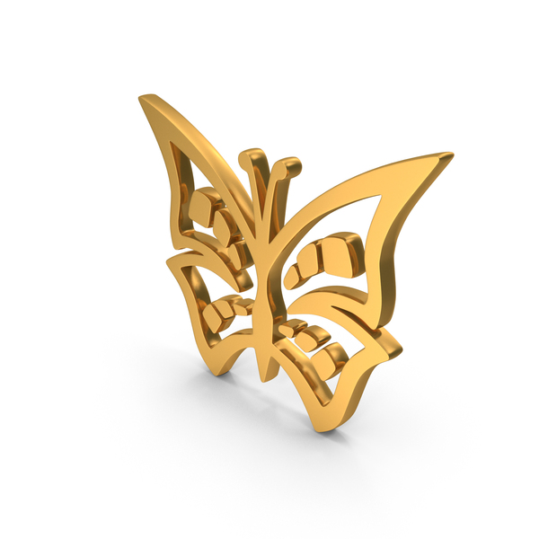 Symbols: Gold Butterfly Icon PNG & PSD Images