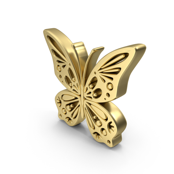 Symbols: Gold Butterfly Symbol PNG & PSD Images