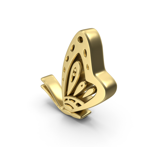 Symbols: Gold Butterfly Symbol PNG & PSD Images