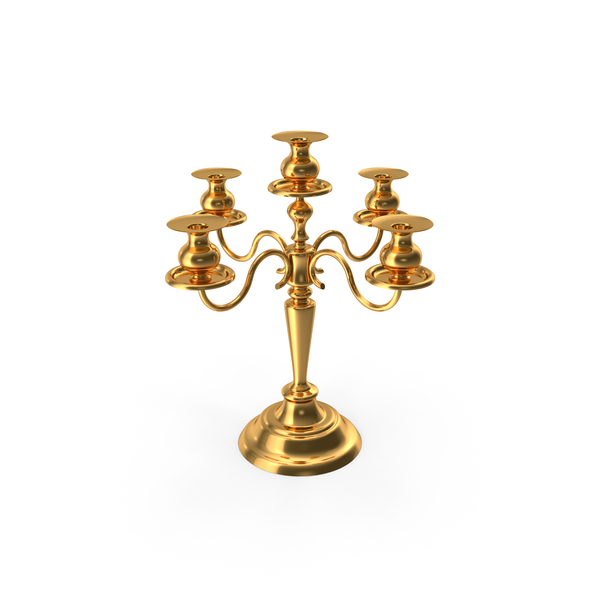 Candelabra: Gold Candle Holder PNG & PSD Images
