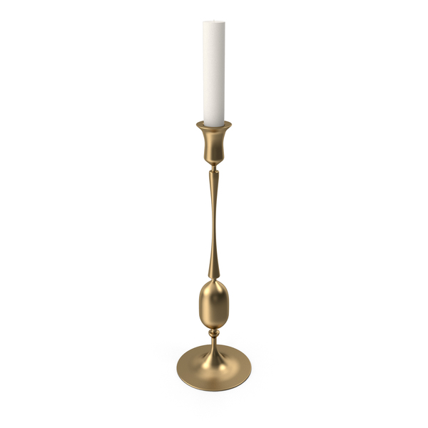 Candelabra: Gold Candlestick with Candle PNG & PSD Images Candelabra: Gold Candlestick with Candle PNG & PSD Images