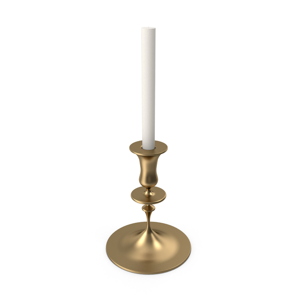 Candelabra: Gold Candlestick with Candle PNG & PSD Images Candelabra: Gold Candlestick with Candle PNG & PSD Images