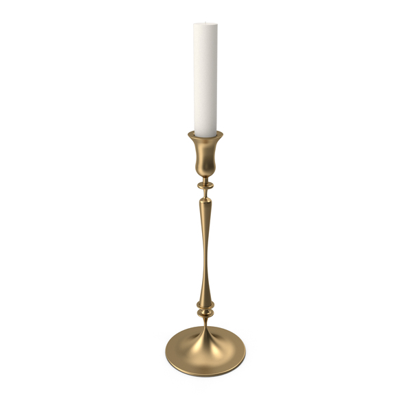 Candelabra: Gold Candlestick with Candle PNG & PSD Images Candelabra: Gold Candlestick with Candle PNG & PSD Images