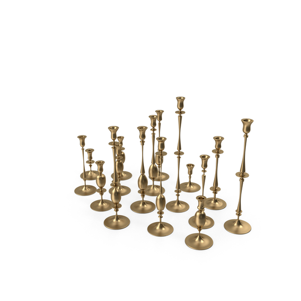 Candelabra: Gold Candlesticks Set PNG & PSD Images Candelabra: Gold Candlesticks Set PNG & PSD Images