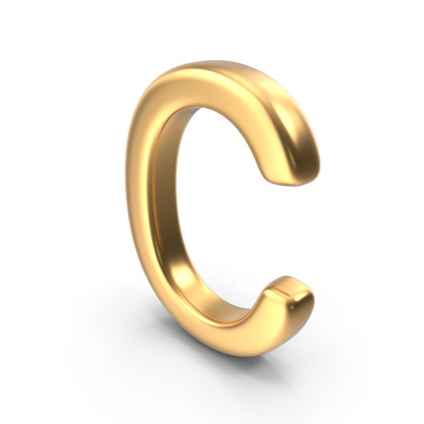 Language: Gold Capital Letter C PNG & PSD Images