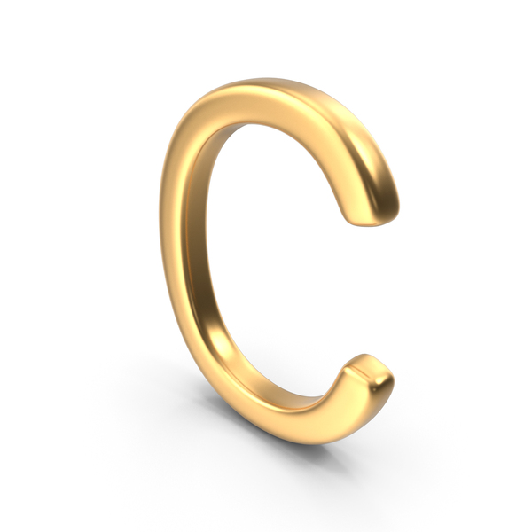 Language: Gold Capital Letter C PNG & PSD Images