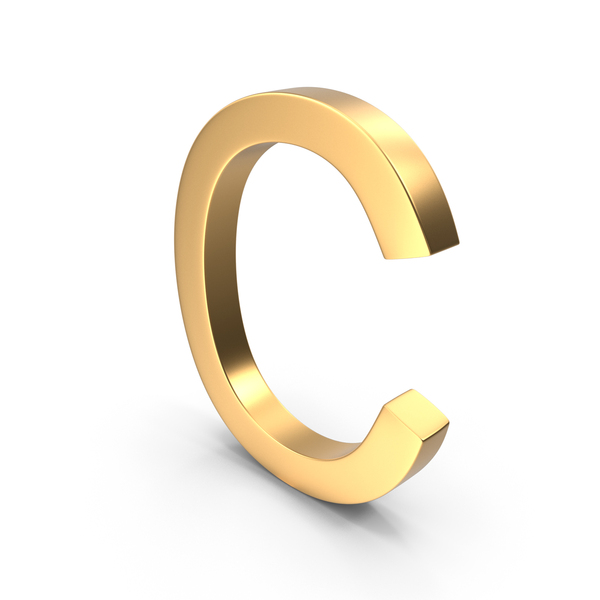 Language: Gold Capital Letter C PNG & PSD Images