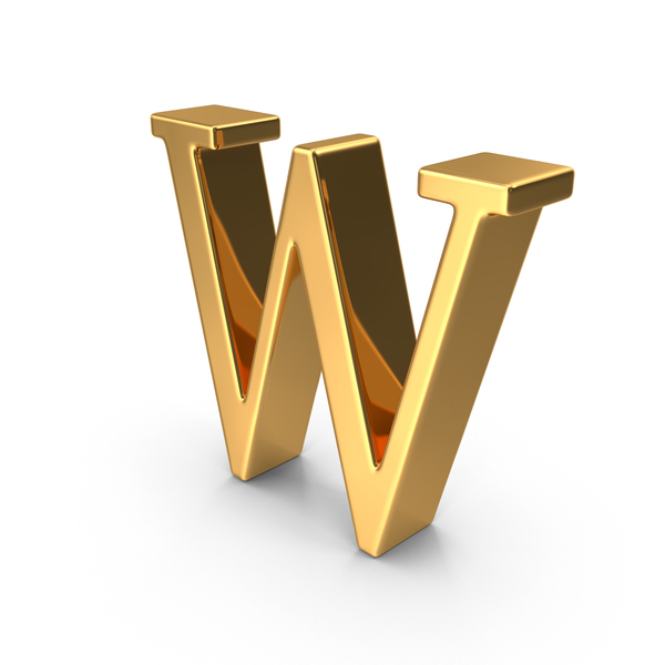 Language: Gold Capital Letter W PNG & PSD Images