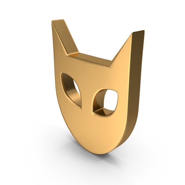 Symbols: Gold Cat Mask Icon PNG & PSD Images