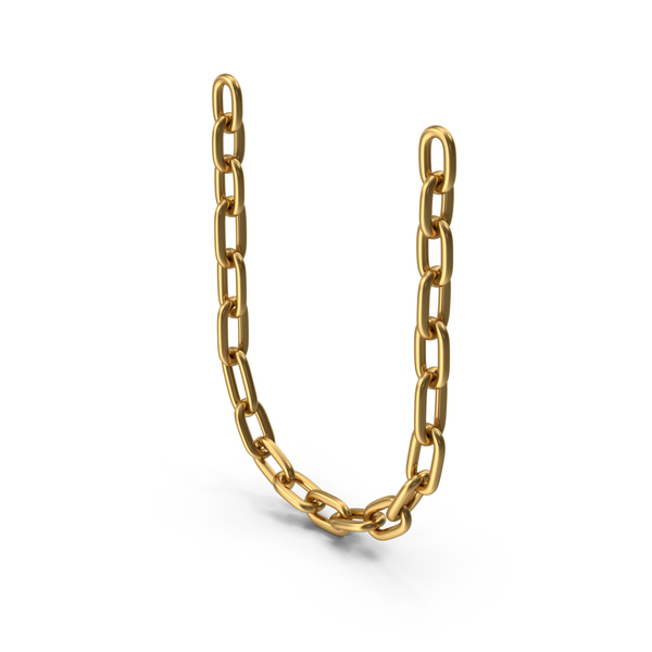 Hardware: Gold Chain Letter U PNG & PSD Images