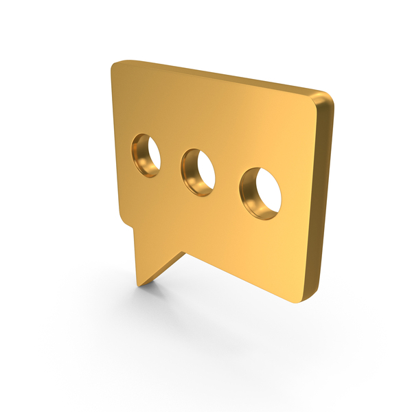 Symbols: Gold Chat Message Icon PNG & PSD Images
