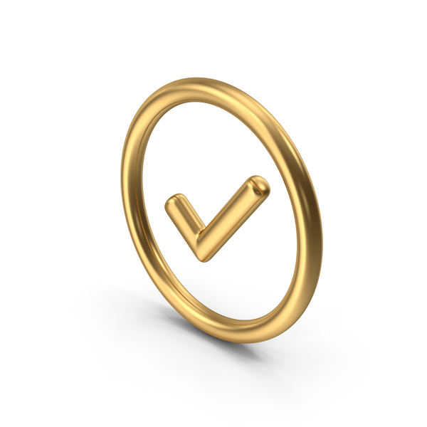 Symbols: Gold Checkmark Symbol PNG & PSD Images
