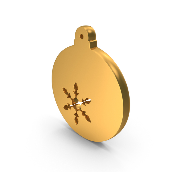Symbols: Gold Christmas Decoration Ball Icon PNG & PSD Images