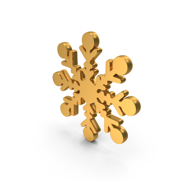 Symbols: Gold Christmas Snowflake Icon PNG & PSD Images