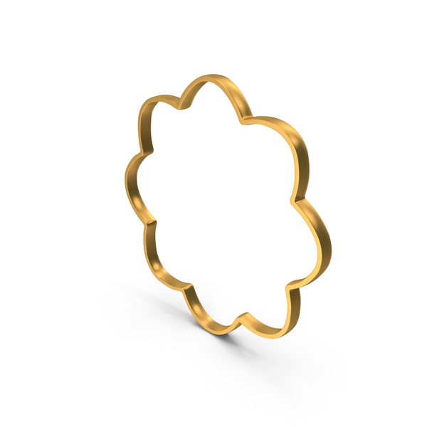 Symbols: Gold Circle Flora Design Icon PNG & PSD Images